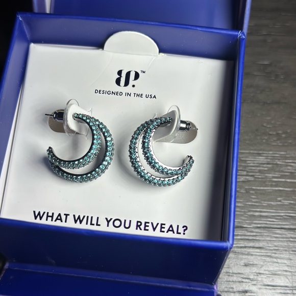 Bomb Party 2025 Sirens Earrings-Darkened Tails-Lab Created Paraiba Tourmaline - Picture 2 of 4